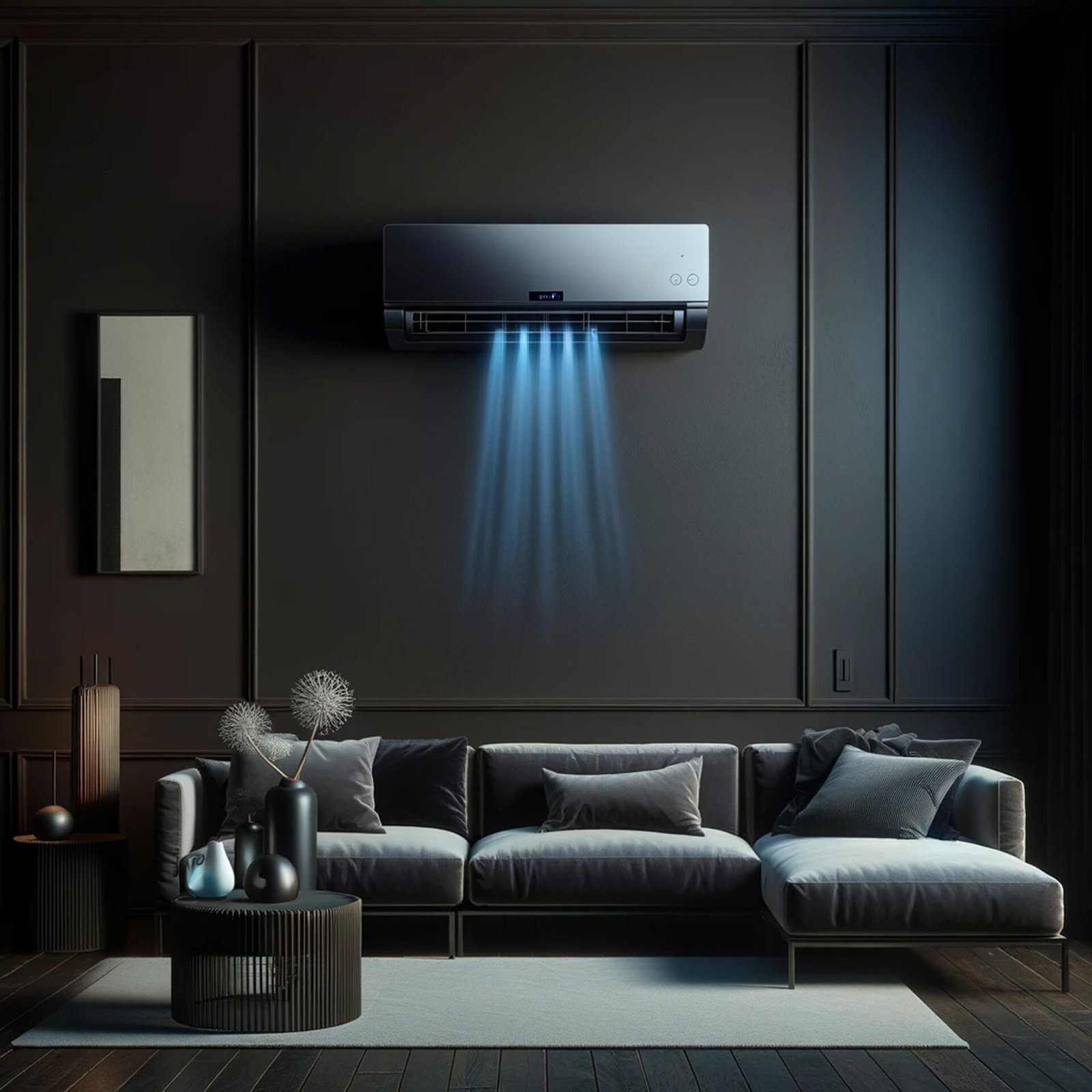 black-sofa-dark-living-room-interior-with-airconditioner
